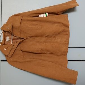 Women's Tan Faux Suede Jacket Size M
